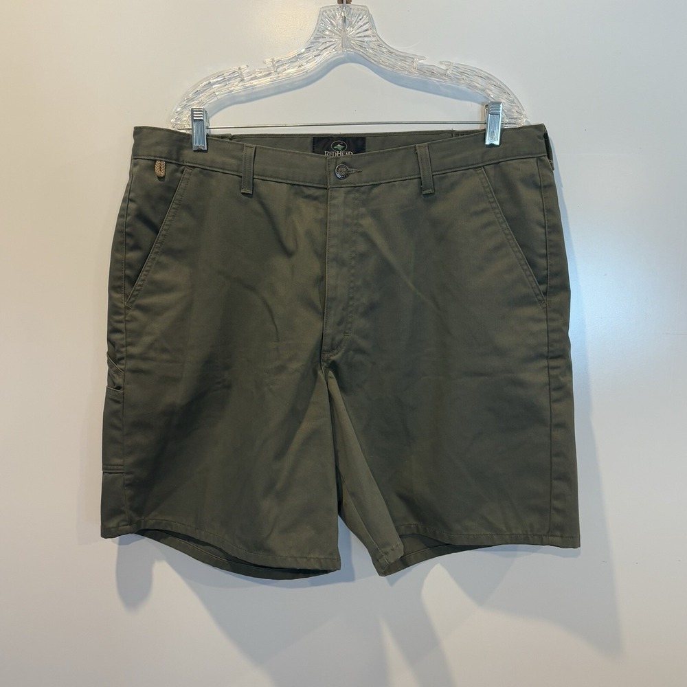 RedHead Angler Mens Olive Green Cotton Twill Utility Fishing Shorts 40 614550